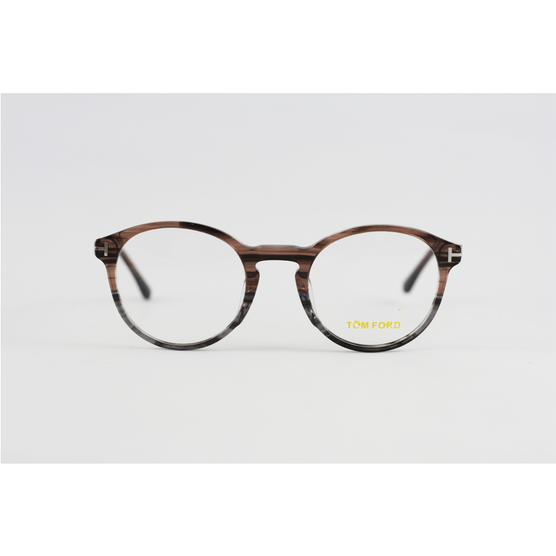 Tom Ford - 5428 - Brown Stripes - Acetate - Round - Eyewear