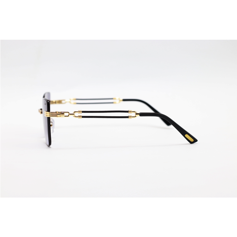 Cartier - 5549 - Golden Black Gradient - Metal - Rimless - Sunglasses