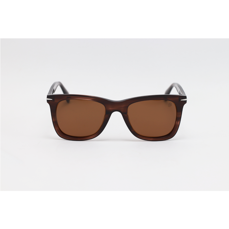 David Beckham - 7087 - Brown Horn - Acetate - Rectangle - Polarized - Sunglasses