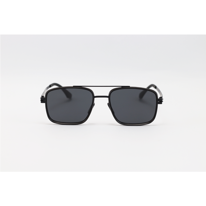 Porsche Design - 009 - Black - Metal - Rectangle - Polarized - Double Bridge - Sunglasses