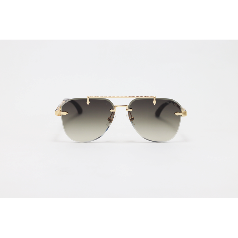 Chopard - 3170 - Golden Brown Gradient - Metal - Aviator - Double Bridge - Rimless - Sunglasses