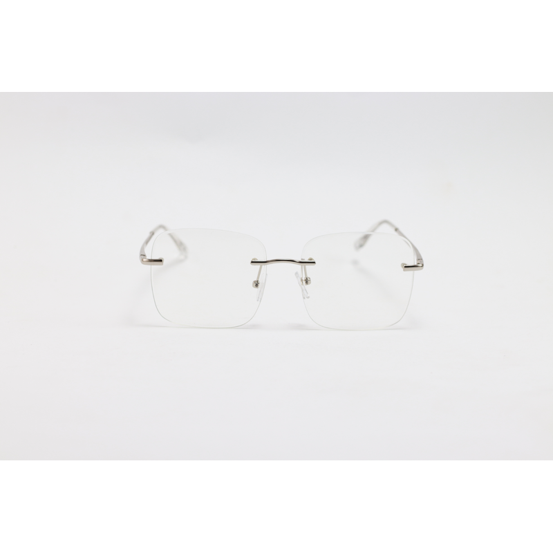 Dior - 1022 - Silver - Metal - Blue Cut - Rimless - Square - Eyewear