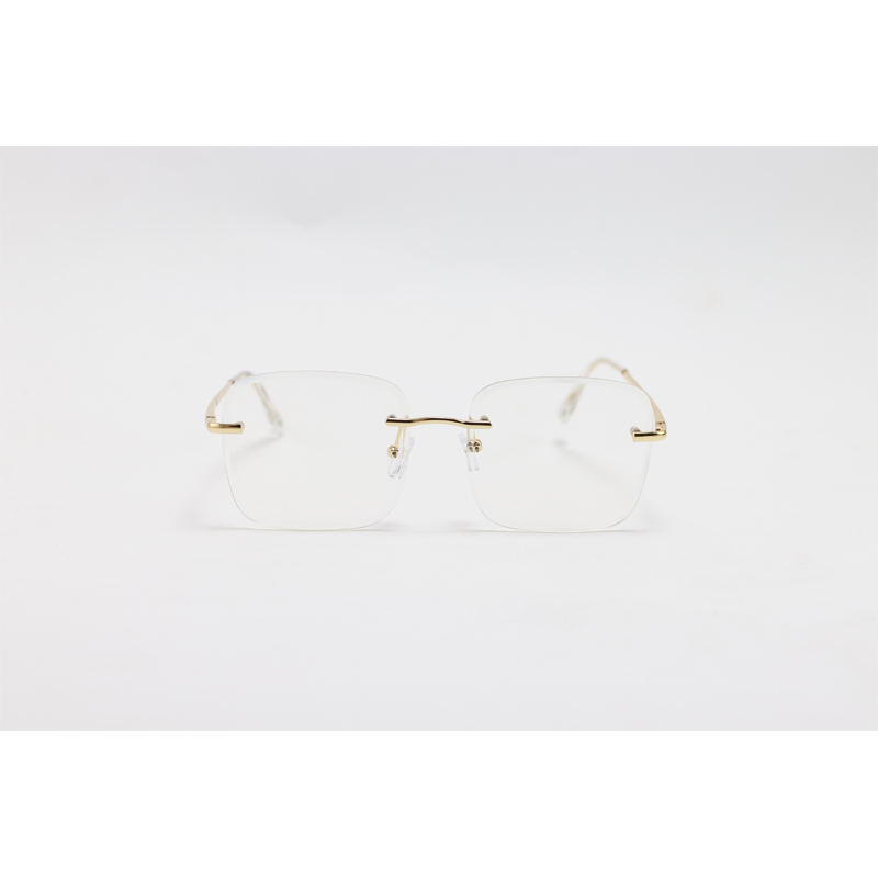 Dior - 1022 - Golden - Metal - Blue Cut - Rimless - Square - Eyewear