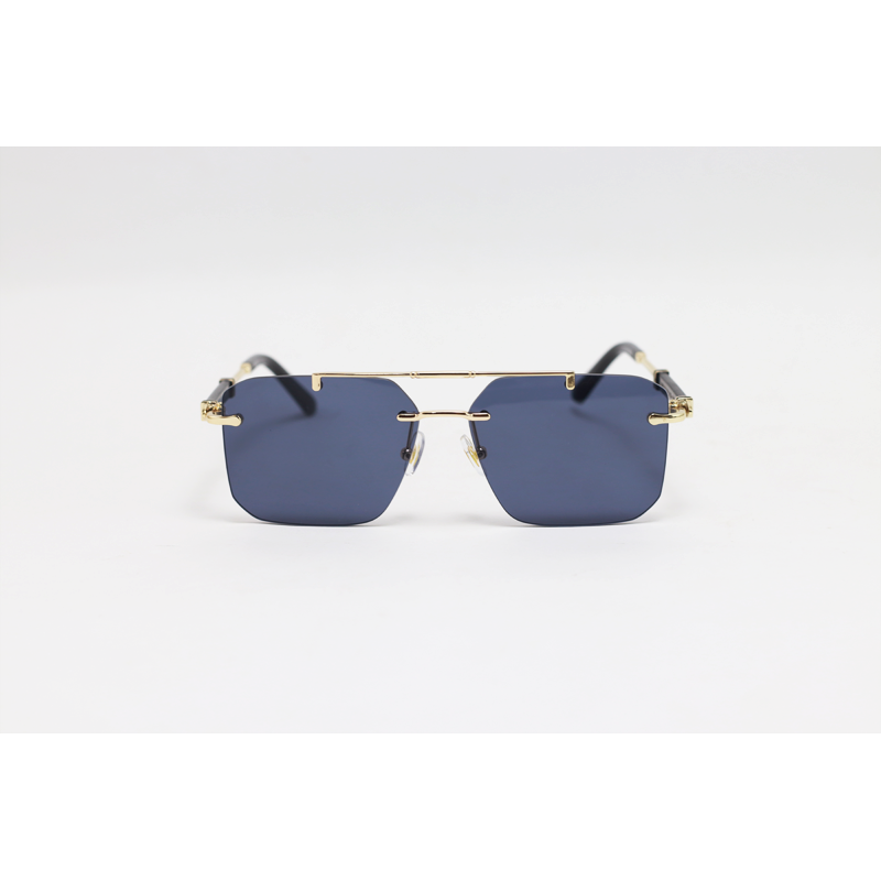Louis Vuitton - 3152 - Golden Black - Metal - Double Bridge - Rectangle - Rimless - Sunglasses