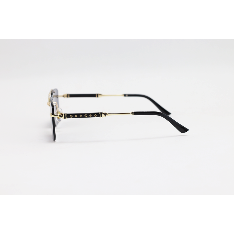 Louis Vuitton - 3152 - Golden Black - Metal - Double Bridge - Rectangle - Rimless - Sunglasses