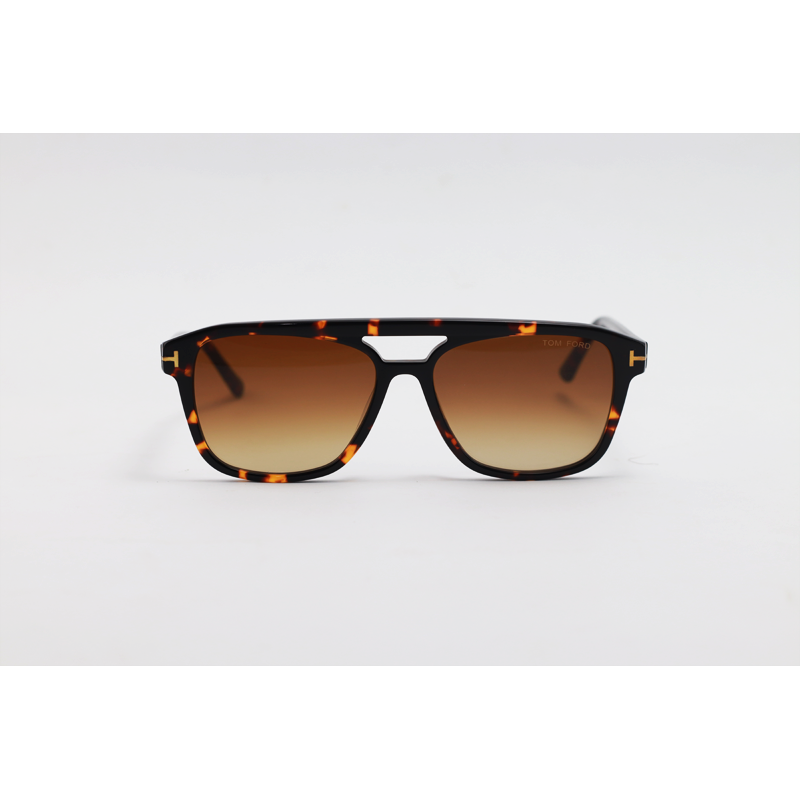 Tom Ford - 6024 - Tortoise Brown Gradient - Acetate - Rectangle - Double Bridge - Sunglasses