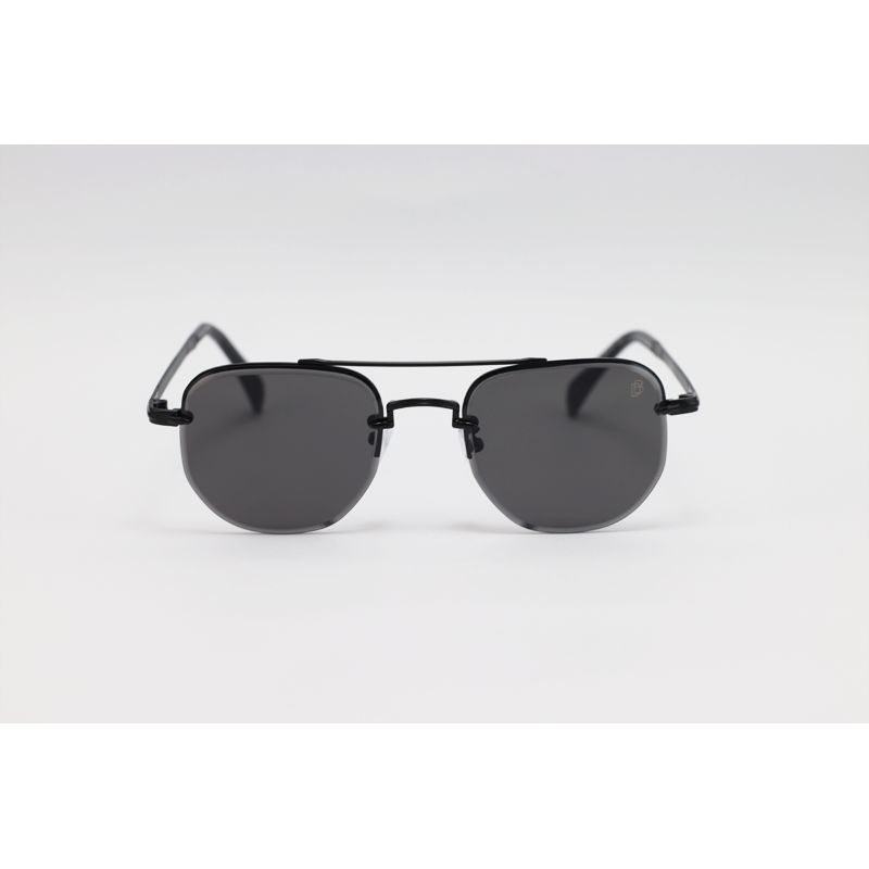 David Beckham - 2846 - Black - Metal - Double Bridge - Half Rim - Square - Sunglasses