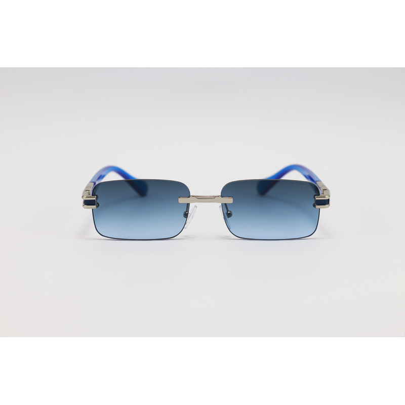 Dita - 98005 - Silver Blue Gradient - Acetate - Metal - Rimless - Rectangle - Sunglasses
