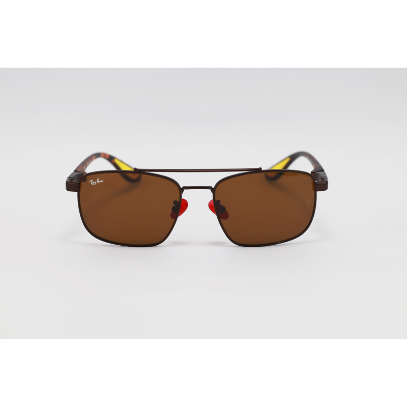 Ray B - 3715 - Tortoise Brown - Metal - Double Bridge - Rectangle - Sunglasses