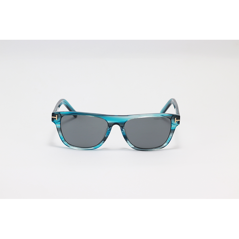 Tom Ford - 5902 - Blue Stripe Black - Acetate - Rectangle - Sunglasses