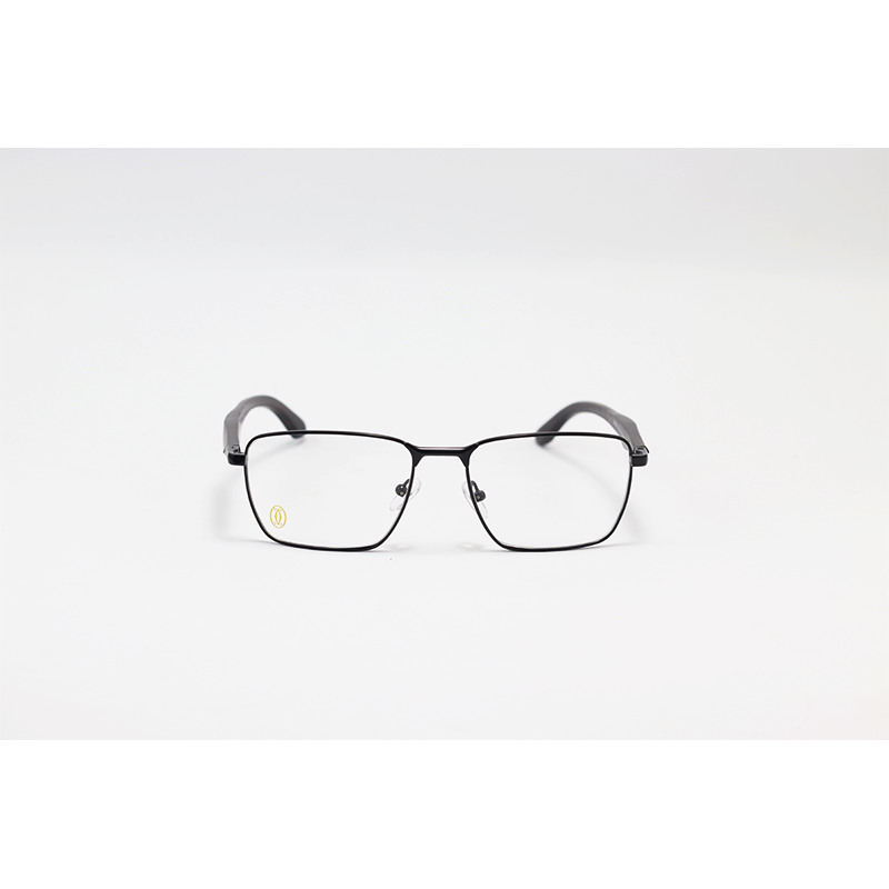 Cartier - 66030 - Black - Metal - Wooden - Rectangle - Eyewear