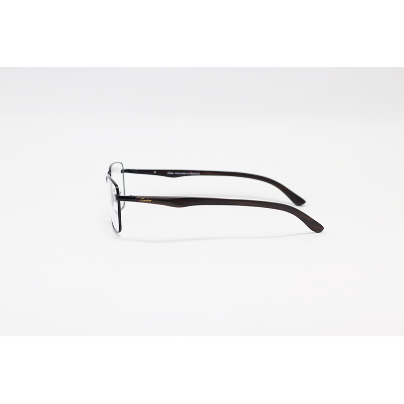 Cartier - 66030 - Black - Metal - Wooden - Rectangle - Eyewear