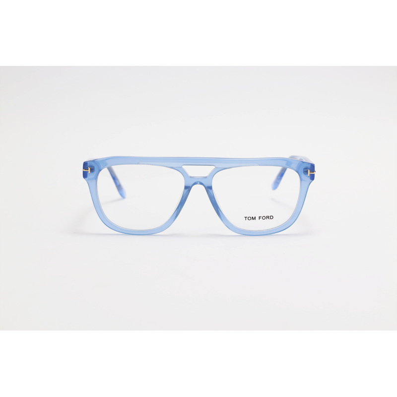 Tom Ford - 6024 - Blue Translucent - Acetate - Rectangle - Double Bridge - Eyewear