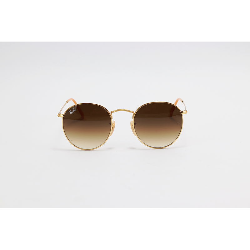 Ray B - RB3447 - Golden Brown Gradient - Metal - Round - Sunglasses