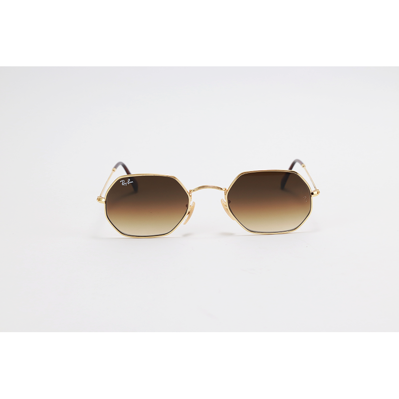 Ray B - RB3556 - Golden Brown Gradient - Metal - Octagonal - Flat Lens - Sunglasses