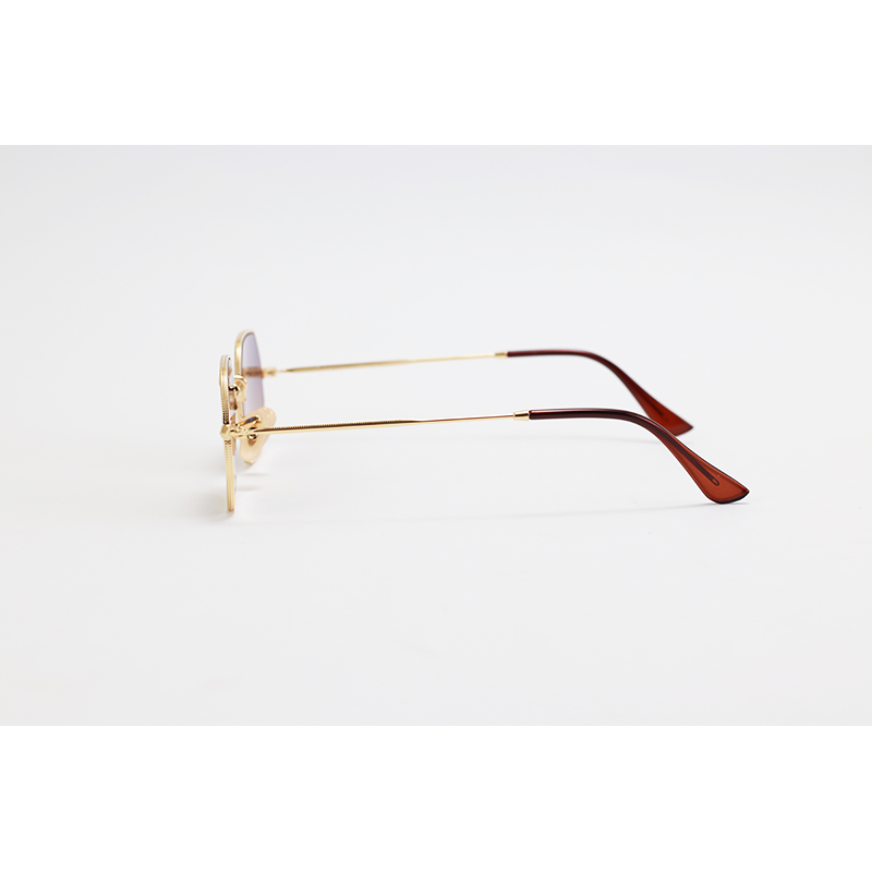 Ray B - RB3556 - Golden Brown Gradient - Metal - Octagonal - Flat Lens - Sunglasses