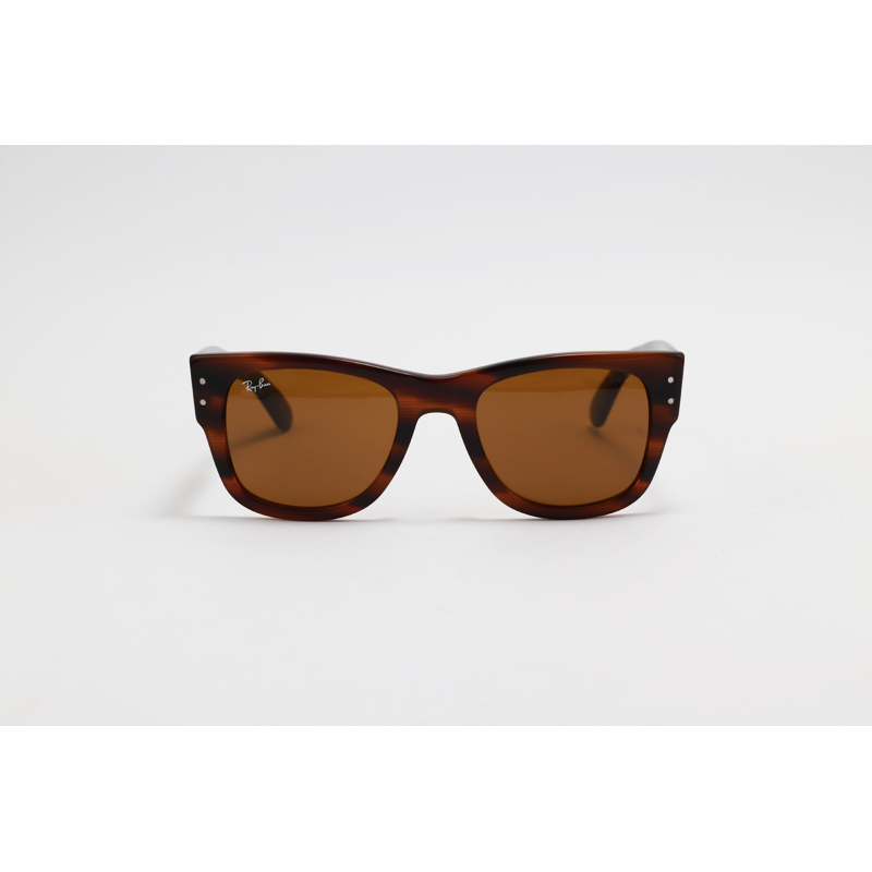 Ray B - RB0840S - MEGA WAYFARER - Stripes Brown - Acetate - Rectangle - Sunglasses