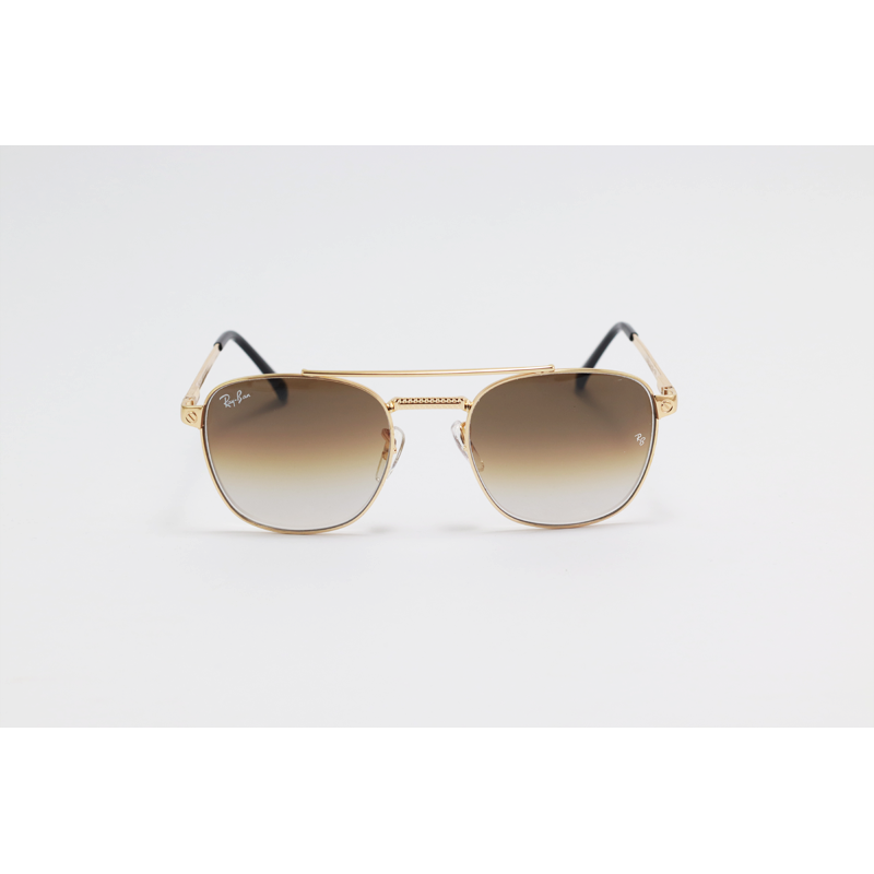 Ray B - 2411 - Golden Brown Gradient - Metal - Double Bridge - Square - Sunglasses