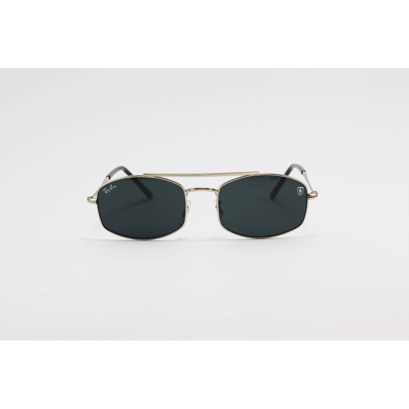 Ray B - 3710 - Ferrari - Silver Black - Metal - Rectangle - Double Bridge - Sunglasses