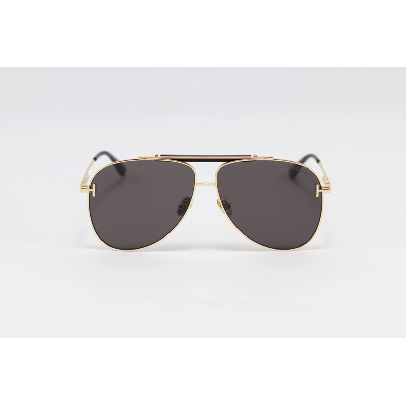 Tom Ford - Brady - 1018 - Golden Black - Metal - Aviator - Sunglasses