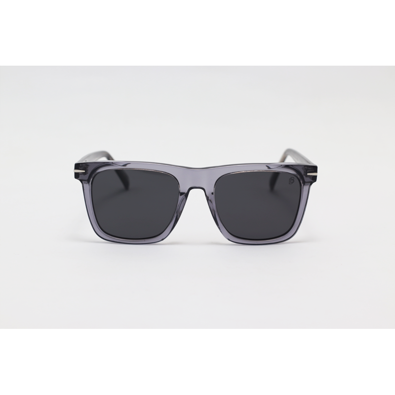 David Beckham - 1058 - Grey Translucent - Acetate - Rectangle - Polarized - Sunglasses