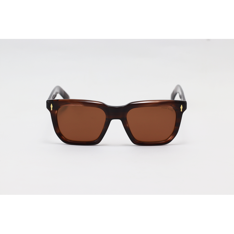Hugo Boss - 9601 - Brown Horn - Acetate - Rectangle - Polarized - Sunglasses