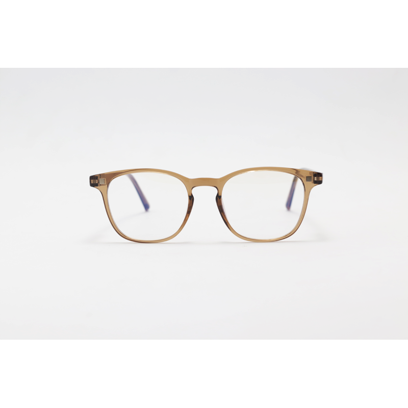 Hustle - CL001 - Brown Translucent - Acetate - Square - Blue Cut - Dual - Attachment - Polarized - Eyewear - Sunglasses