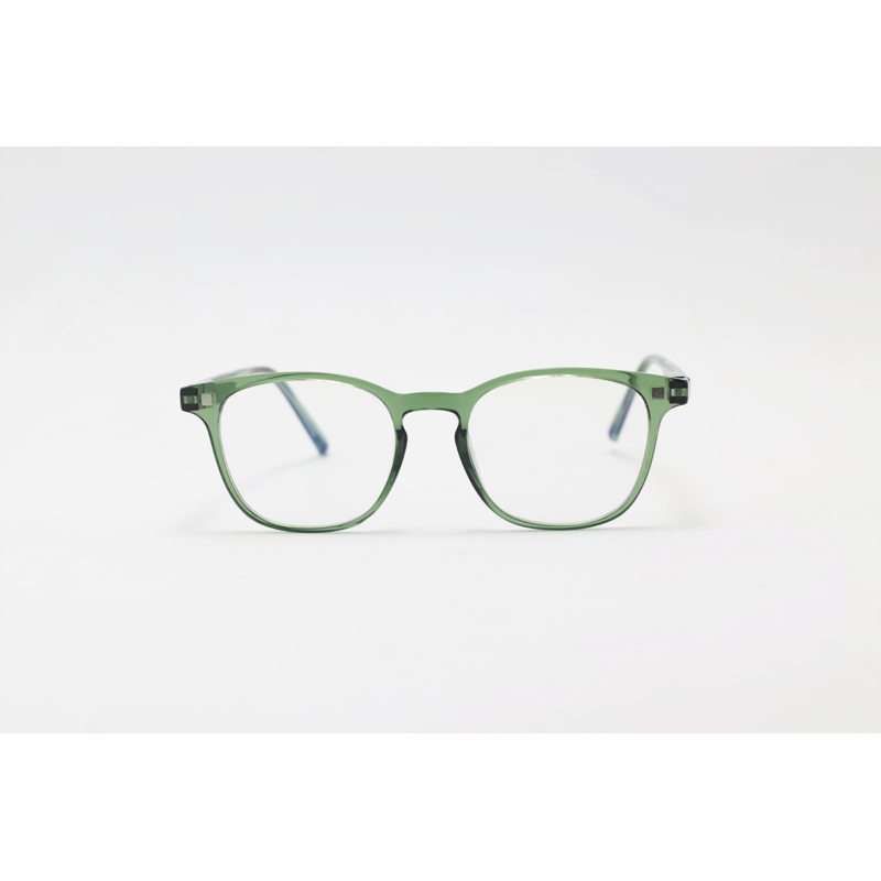 Hustle - CL001 - Green Translucent - Acetate - Square - Blue Cut - Dual - Attachment - Polarized - Eyewear - Sunglasses