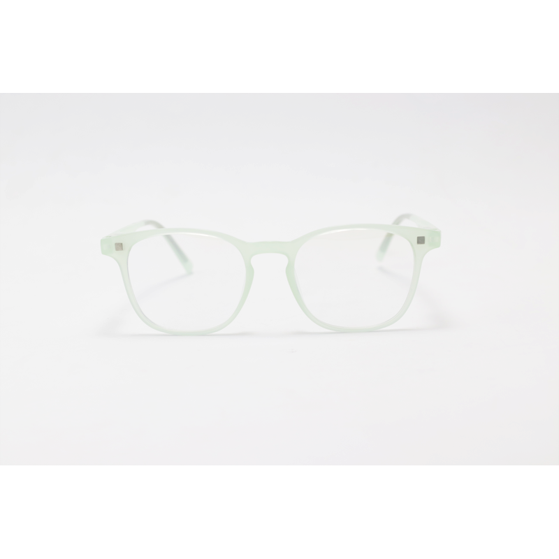 Hustle - CL001 - Light Green Translucent - Acetate - Square - Blue Cut - Dual - Attachment - Polarized - Eyewear - Sunglasses