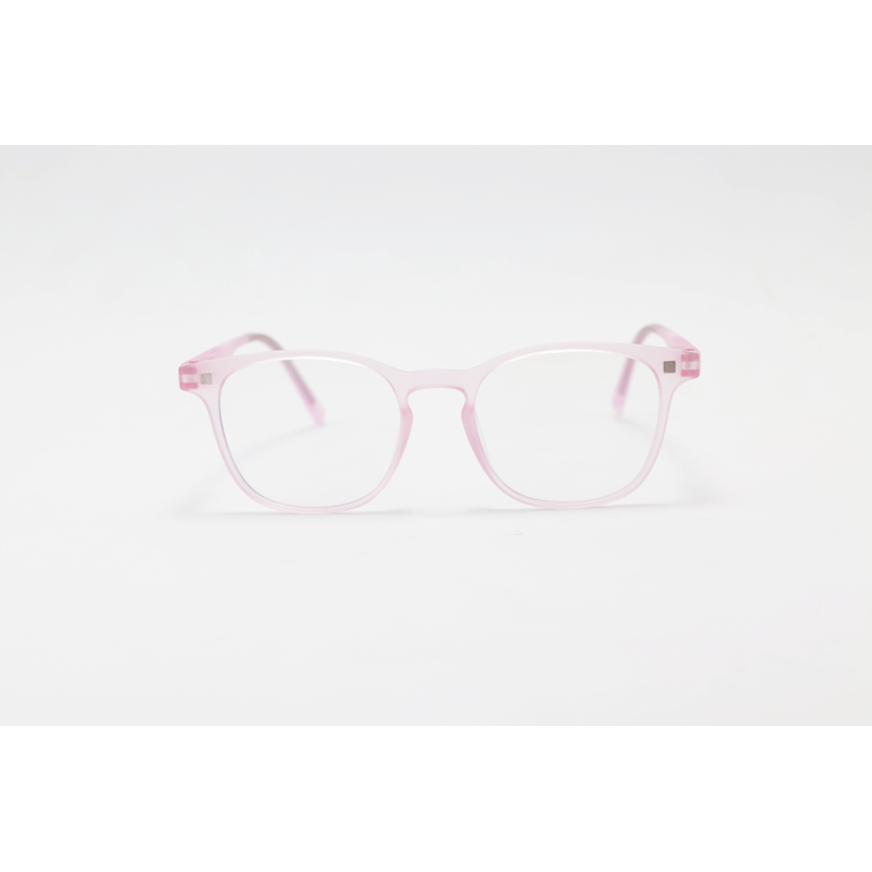 Hustle - CL001 - Light Pink Translucent - Acetate - Square - Blue Cut - Dual - Attachment - Polarized - Eyewear - Sunglasses