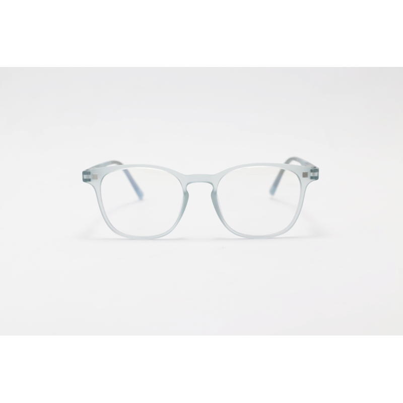 Hustle - CL001 - Matte Grey Translucent - Acetate - Square - Blue Cut - Dual - Attachment - Polarized - Eyewear - Sunglasses