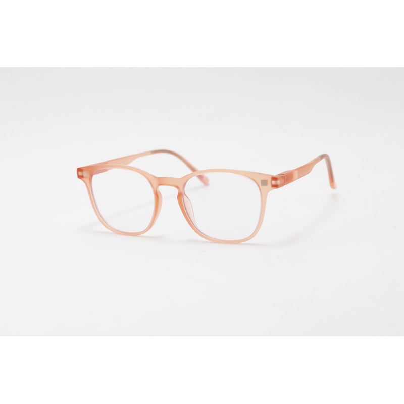 Hustle - CL001 - Matte Orange Translucent - Acetate - Square - Blue Cut - Dual - Attachment - Polarized - Eyewear - Sunglasses
