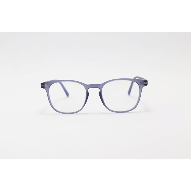 Hustle - CL001 - Matte Purple Translucent - Acetate - Square - Blue Cut - Dual - Attachment - Polarized - Eyewear - Sunglasses