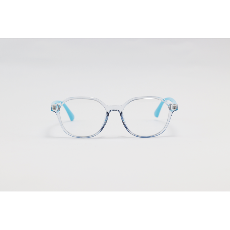 Dior - 7360 - Blue Translucent - Acetate - Oval - Dual - Attachment - Blue Cut - Polarized - Kids - Eyewear - Sunglasses
