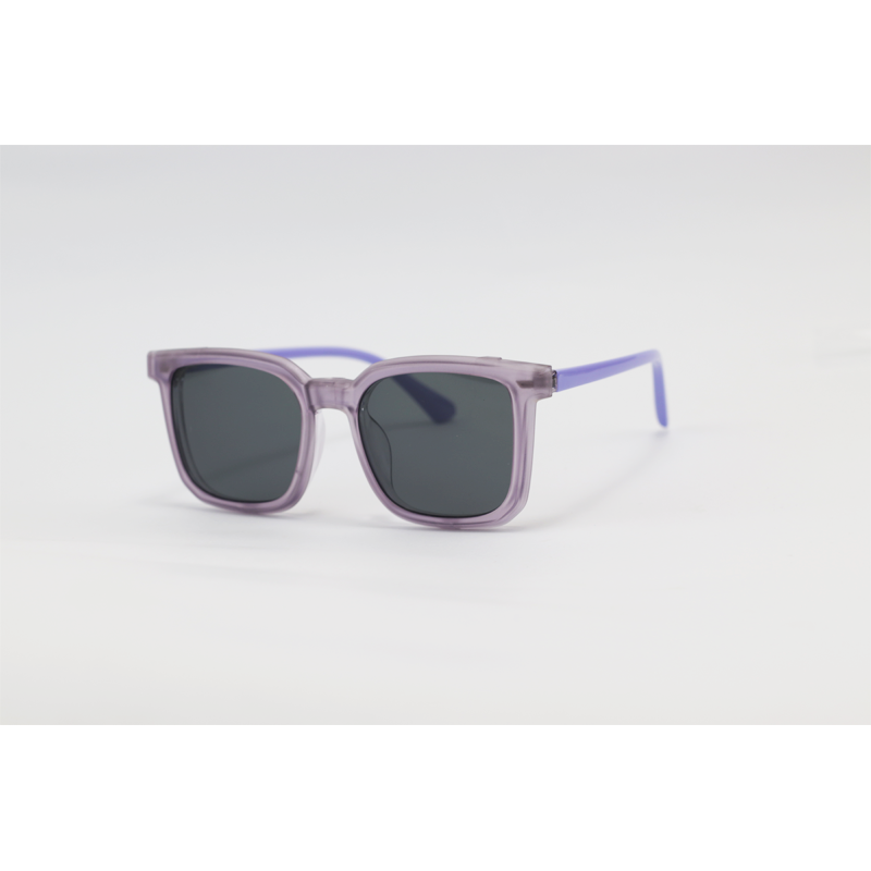Dior - 7365 - Purple Translucent - Acetate - Square - Dual - Attachment - Blue Cut - Polarized - Kids - Eyewear - Sunglasses