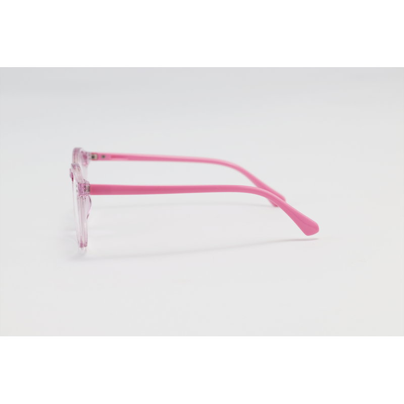 Dior - 7366 - Pink Translucent - Acetate - Round - Dual - Attachment - Blue Cut - Polarized - Kids - Eyewear - Sunglasses