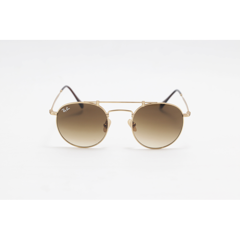 Ray B - RB8147 - Golden Brown Gradient - Metal - Double Bridge - Round - Sunglasses