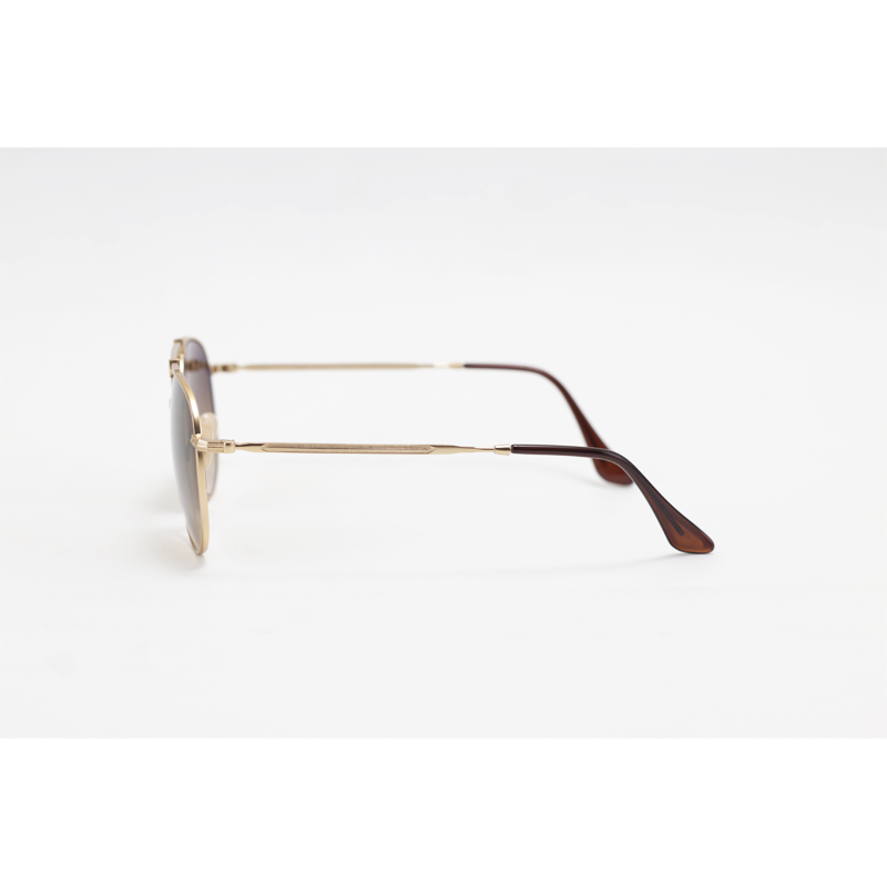 Ray B - RB8147 - Golden Brown Gradient - Metal - Double Bridge - Round - Sunglasses
