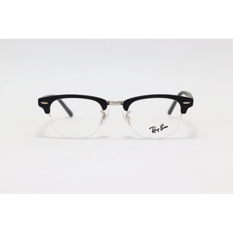 Ray B – 5201 – Matte Black Silver - Clubmaster – Acetate - Metal - Half Rim – Eyewear