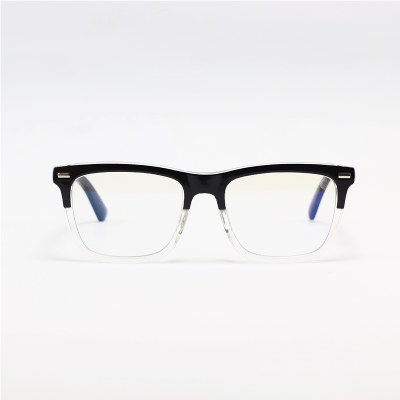 Moscot - 93516 - Black Crystal - Acetate - Blue Cut - Rectangle - Eyewear