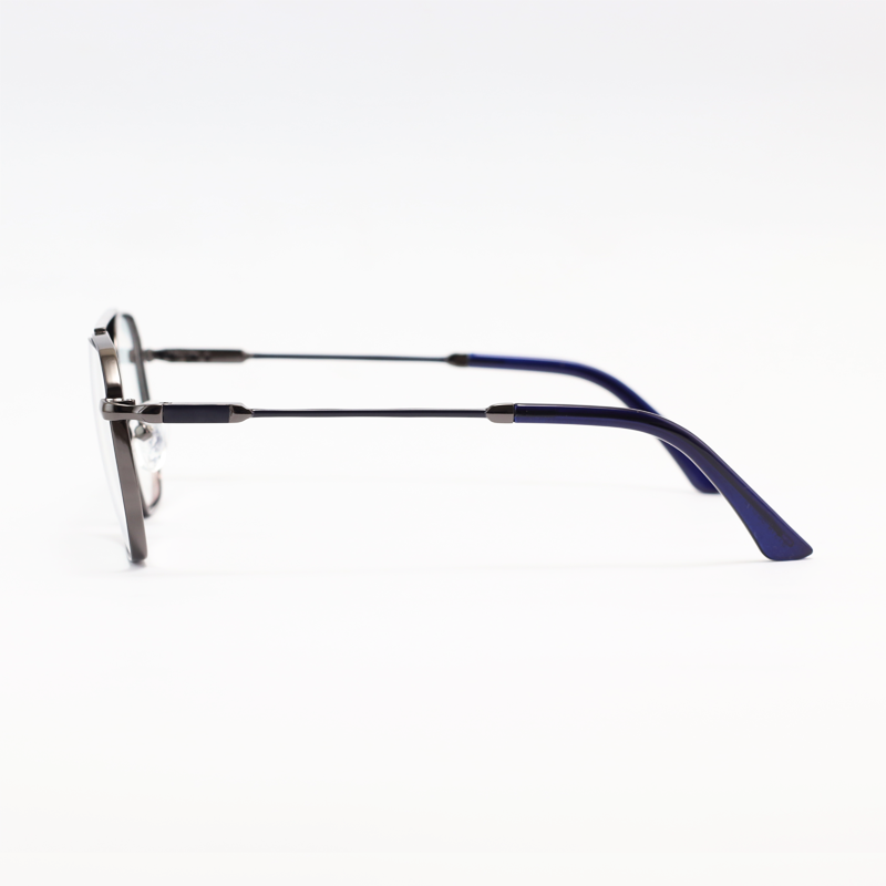 Moscot - 91314 - Gun Metallic Blue - Metal - Blue Cut - Double Bridge - Eyewear