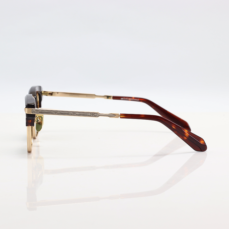 Jacques Marie Mage - SARTRE - Golden Tortoise Green - Acetate - Metal - Rectangle - Sunglasses
