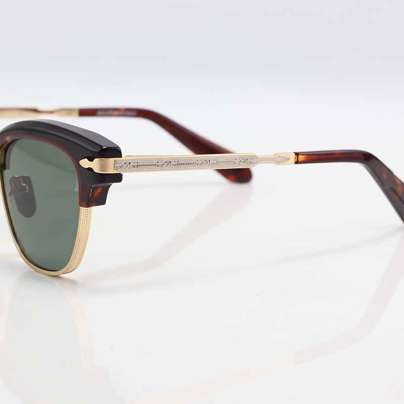 Jacques Marie Mage - SARTRE - Golden Tortoise Green - Acetate - Metal - Rectangle - Sunglasses