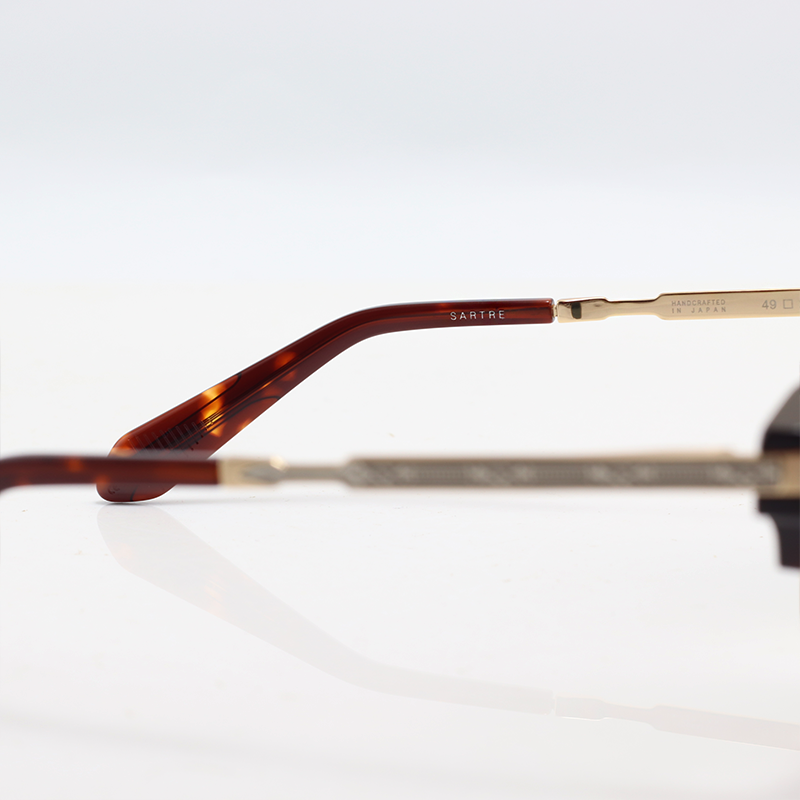 Jacques Marie Mage - SARTRE - Golden Tortoise Green - Acetate - Metal - Rectangle - Sunglasses