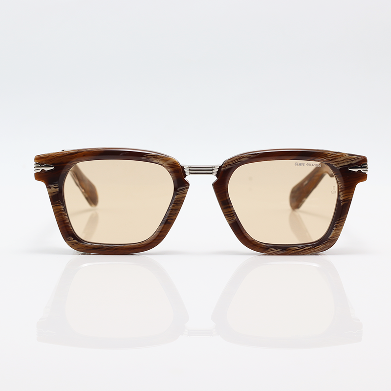 Jacques Marie Mage - BORODINO - Silver Brown Marble - Acetate - Metal - Rectangle - Sunglasses