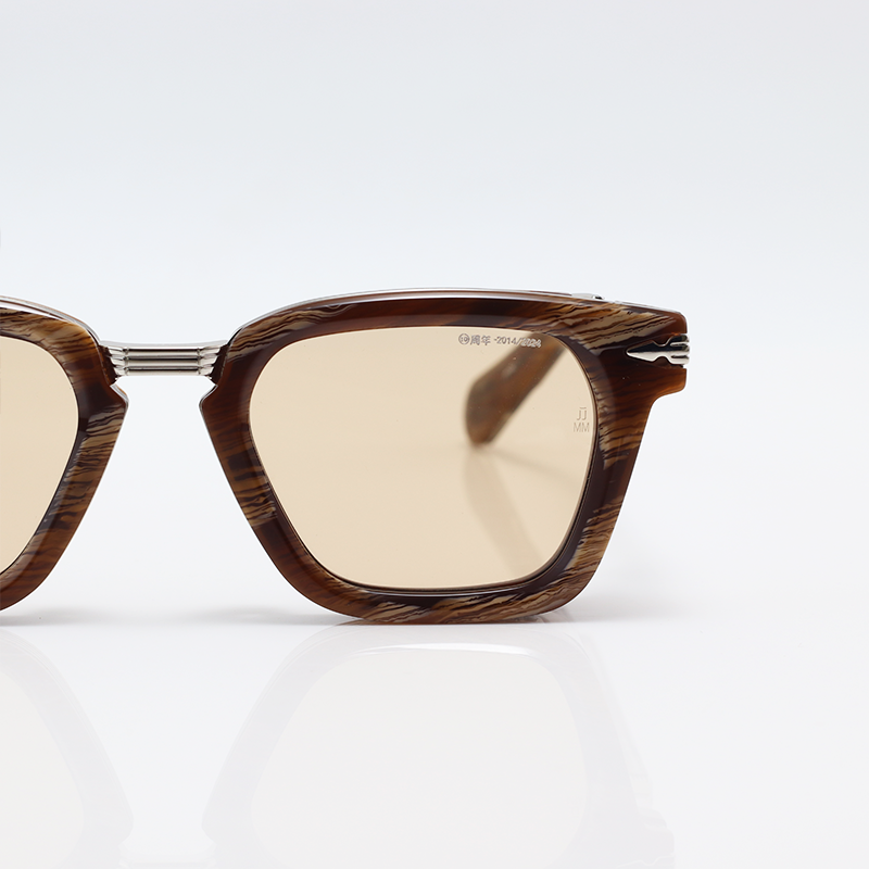 Jacques Marie Mage - BORODINO - Silver Brown Marble - Acetate - Metal - Rectangle - Sunglasses