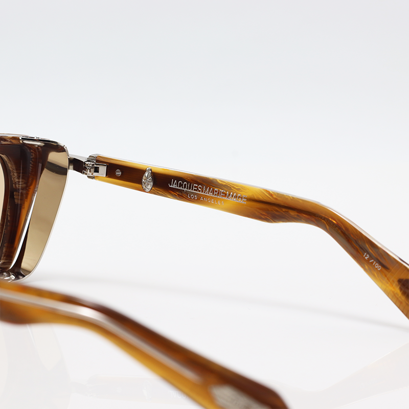 Jacques Marie Mage - BORODINO - Silver Brown Marble - Acetate - Metal - Rectangle - Sunglasses