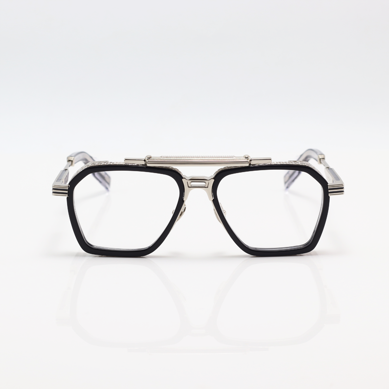 T HENRI - GT7 - Silver Black - Metal - Rectangle - Double Bridge - Eyewear