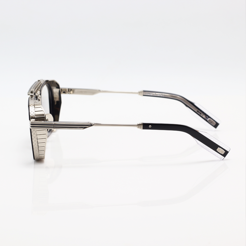 T HENRI - GT7 - Silver Black - Metal - Rectangle - Double Bridge - Eyewear