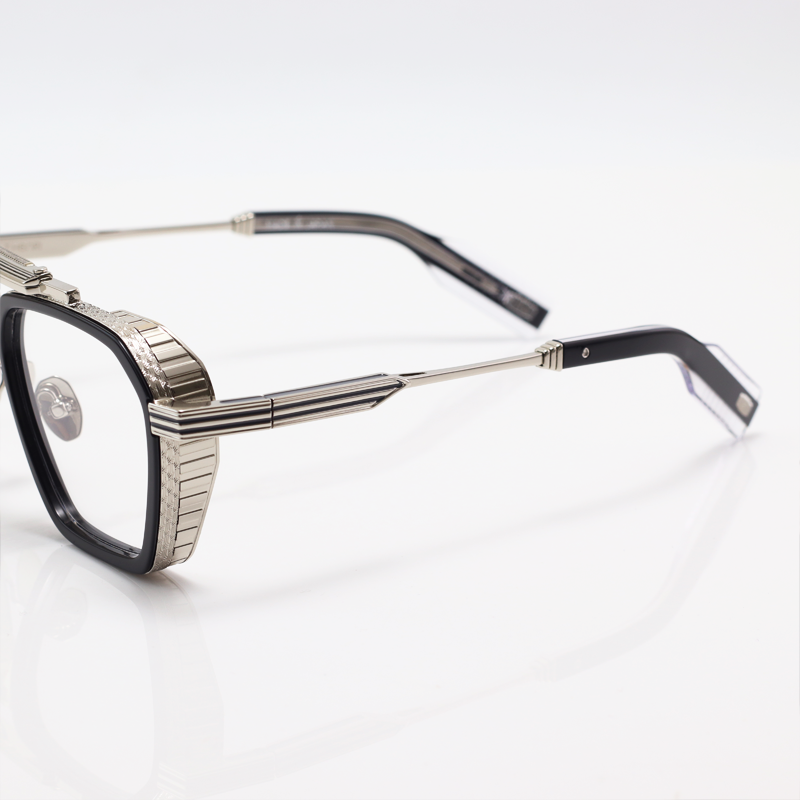 T HENRI - GT7 - Silver Black - Metal - Rectangle - Double Bridge - Eyewear